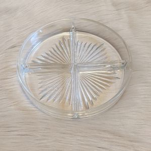Vintage round glass divided dish
